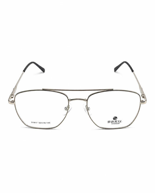 BRUU Geometry Metal Frame Eyewear – Silver