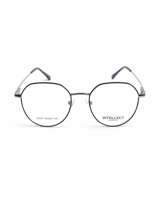 INTALLECT Square Metal Frame Eyewear – Silver